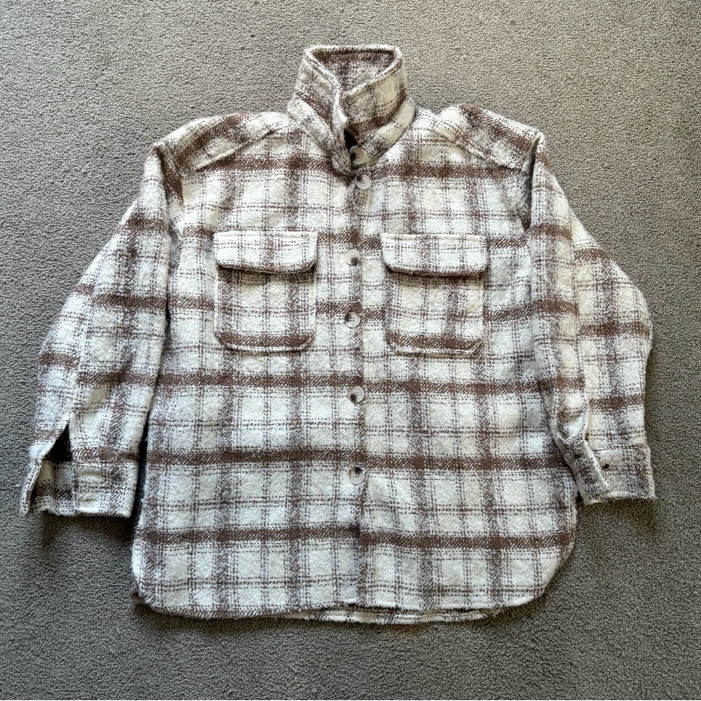 Sunday Cream and Brown Checkered Shirt